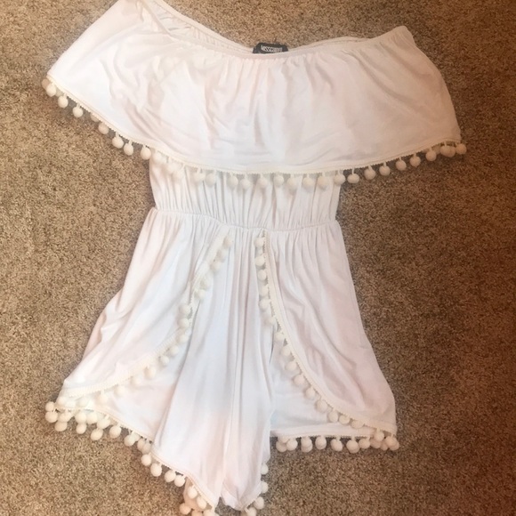 Missguided Other - Misguided White Pom Pom Romper